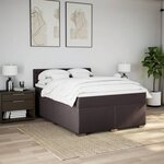 vidaXL Sommier à lattes de lit avec matelas Marron foncé 140x200 cm