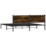 vidaXL Cadre de lit en métal sans matelas chêne fumé 193x203 cm