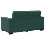 vidaXL Ensemble de canapés 3 Pièces avec coussins Vert foncé Velours