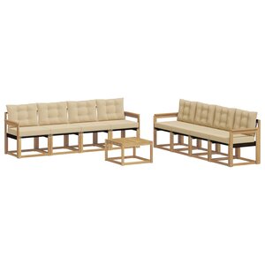 vidaXL Ensemble de canapés d'extérieur 9 pc Blanc et Beige