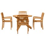 vidaXL Ensemble de salle à manger pour jardin 3 Pièces Marron