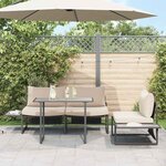 vidaXL Table de Jardin Gris 100 x 55 x 70 cm Acier et DPC
