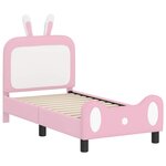 vidaXL Cadre de lit pour tout-petit avec tête de lit Rose 70 x 140 cm