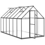 vidaXL Serre avec cadre de base anthracite 334x169x195 cm aluminium