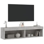 vidaXL Meubles TV avec lumières LED 2 Pièces gris béton 60x30x30 cm