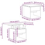 vidaXL Table basse Chêne Sonoma 55 x 54 5 x 45 cm Bois d'ingénierie