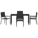 vidaXL Ensemble de salle à manger de jardin 5 pièces en poly rattan noir