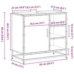 vidaXL Armoire de lavabo de salle de bain sonoma gris 65x33x60 cm