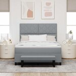 vidaXL Lit à ressorts avec matelas Gris clair 140 x 200 cm tissu