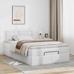 VidaXL Cadre de lit ottoman avec matelas blanc 120x200 cm similicuir