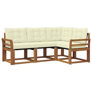 vidaXL Ensemble de canapés d'extérieur 4 pc Naturel et Crème