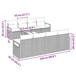 vidaXL Ensemble de canapé de jardin 7 Pièces Noir  Crème 55 x 55 x 37 cm