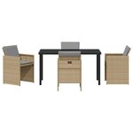 vidaXL Ensemble de salle à manger pour jardin 5 Pièces Beige Poly rotin