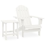 vidaXL Chaise de jardin Adirondack avec table Bois de sapin Blanc