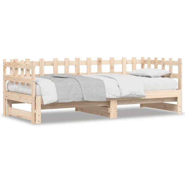 vidaXL Lit coulissant sans matelas 2x(90x200) cm Bois massif