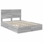 vidaXL Lit de Rangement Gris Sonoma 150 x 200 cm Bois d'ingénierie