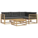 vidaXL Ensemble de canapés d'extérieur 5 pc Blanc et anthracite