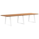 vidaXL Table à manger marron clair bois de chêne massif rectangulaire