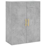 vidaXL Buffet haut Gris béton 69 5x34x180 cm Bois d'ingénierie