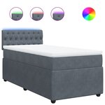 vidaXL Sommier à lattes de lit et matelas Gris foncé 80x200 cm Velours