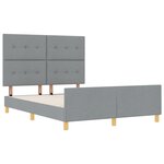 vidaXL Cadre de lit Gris clair 140x200 cm en tissu
