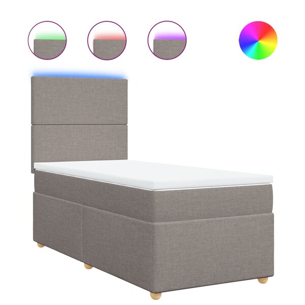 vidaXL Sommier à lattes de lit avec matelas Taupe 80x200 cm Tissu