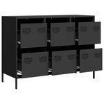 vidaXL Buffet noir 101 5x39x73 5 cm acier laminé à froid