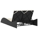 vidaXL Chaise longue avec coussins noir 114x205x73 cm résine tressée