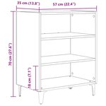 vidaXL Buffet chêne artisanal 57x35x70 cm bois d'ingénierie
