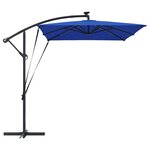 vidaXL Parasol banane à mât déporté Bleu 294 x 200 x 254 cm