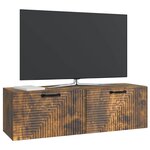 vidaXL Meuble TV mural Chêne fumé 98 x 31 x 30 cm Bois d'ingénierie