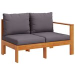 vidaXL Salon de jardin avec coussins 4 Pièces bois d'acacia massif