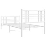 vidaXL Cadre de lit métal sans matelas avec pied de lit blanc 90x200cm