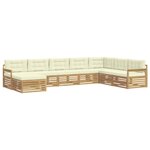 vidaXL Ensemble de canapés d'extérieur 8 pc Blanc et crème