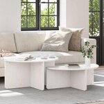 vidaXL Table basse 2 Pièces Blanc 79 x 39 5 x 40 cm Bois massif en pin