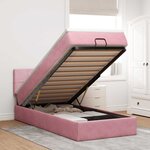 vidaXL Lit ottoman avec matelas et LED rose 80x200cm velours