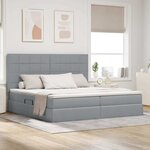 vidaXL Lit avec rangement et LED Gris clair 200 x 200 cm Polyester