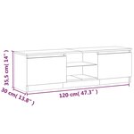 vidaXL Meuble TV avec lumières LED sonoma gris 120x30x35 5 cm