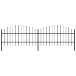 vidaXL Clôture de jardin à dessus en lance Acier (0 75-1)x3 4 m Noir