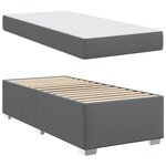vidaXL Cadre de lit avec matelas Gris foncé 90 x 190 cm tissu