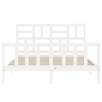 vidaXL Cadre de lit sans matelas blanc bois de pin massif
