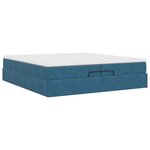 vidaXL Cadre de lit ottoman avec matelas bleu foncé 200x200 cm velours