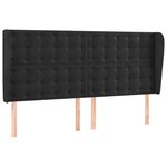 vidaXL Tête de lit avec oreilles Noir 203x23x118/128 cm Velours