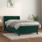 vidaXL Sommier à lattes de lit avec matelas Vert foncé 90x190 cm