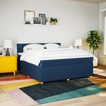 vidaXL Sommier à lattes de lit avec matelas Bleu 180x200 cm Tissu