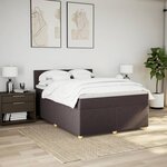 vidaXL Sommier à lattes de lit avec matelas Marron foncé 140x190 cm