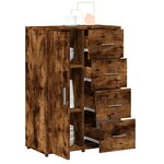 vidaXL Buffet chêne fumé 60x31x84 cm bois d'ingénierie