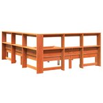 vidaXL Lit bibliothèque sans matelas cire marron 150x200 cm pin massif