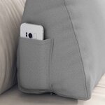 vidaXL Coussin de Dos Gris nuage 60 x 20 x 50 cm tissu