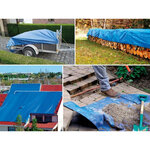 Perel Bâche  résistant  20 œillets  angles renforcés  carré  bleu/vert  70 g/m²  5 x 5 m